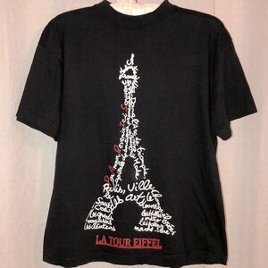 S Seamless LA TOUR EIFFEL Mock Neck Short Sleeve 💯 Cotton Tee